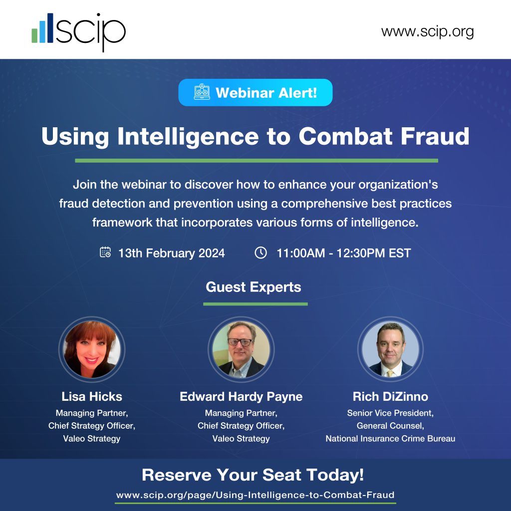 Valeo Strategy to Present SCIP Webinar – “Using Intelligence to Combat Fraud”